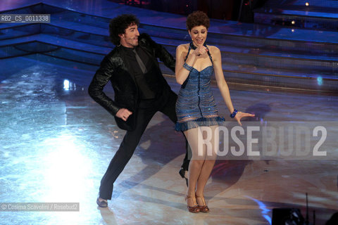 07-01-2012 Rome.Tv show Ballando con le stelle.In the photo ex Miss Italia Claudia Andreatti and dancer Samuel Peron ©Cosima Scavolini/Rosebud2