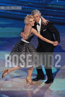 07-01-2012 Rome.Tv show Ballando con le stelle.In the photo football player Gianni Rivera and dancer Yulia Musikhina ©Cosima Scavolini/Rosebud2