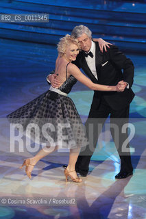 07-01-2012 Rome.Tv show Ballando con le stelle.In the photo football player Gianni Rivera and dancer Yulia Musikhina ©Cosima Scavolini/Rosebud2