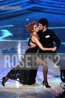 07-01-2012 Rome.Tv show Ballando con le stelle.In the photo actress Lucrezia Lante Della Rovere and dancer Simone Di Pasquale ©Cosima Scavolini/Rosebud2