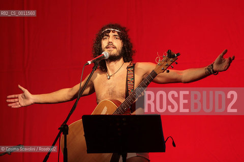 2011 Rome.Comic actor Andrea Rivera during a show at Teatro Ambra Jovinelli.. ©Cosima Scavolini/Rosebud2