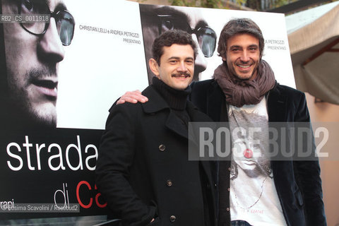 30-01-2012 Rome.Photocall of the film Sulla strada di casa.In the photo  actors Vinicio Marchioni and Daniele Liotti.. ©Cosima Scavolini/Rosebud2