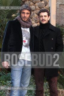 30-01-2012 Rome.Photocall of the film Sulla strada di casa.In the photo  actors Vinicio Marchioni and Daniele Liotti.. ©Cosima Scavolini/Rosebud2