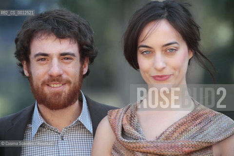 07-03-2012 Rome.Photocall of the Tv film Faccia dangelo about live of gangster Felice Maniero on Sky channel.In the photo actors Elio Germano and Linda Messerklinger ©Cosima Scavolini/Rosebud2