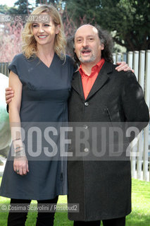 08-03-2012 Rome.Presentation of the Tv show Robinson on Rai 3.In the photo Tv journalist Luisella Costamagna  with comic actor Antonio Cornacchione ©Cosima Scavolini/Rosebud2