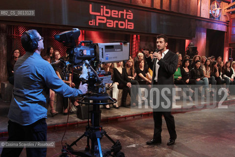 02-04-2012 Rome.Talkshow Libertà di parola.In the photo Fabrizio Corona.. ©Cosima Scavolini/Rosebud2