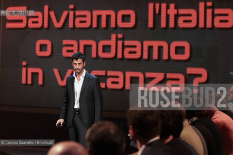 02-04-2012 Rome.Talkshow Libertà di parola.In the photo Fabrizio Corona.. ©Cosima Scavolini/Rosebud2