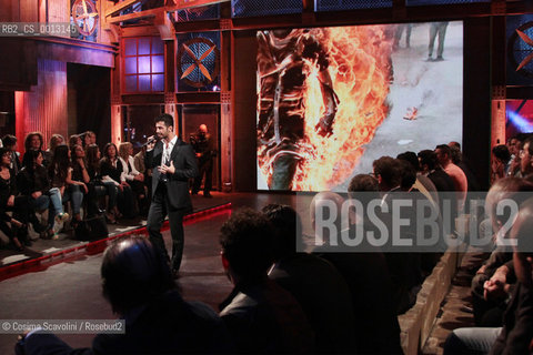 02-04-2012 Rome.Talkshow Libertà di parola.In the photo Fabrizio Corona.. ©Cosima Scavolini/Rosebud2