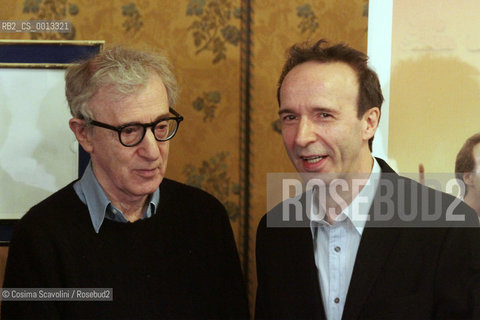 13-04-2012 Rome.Photocall of the film To Rome with love directed by Woody Allen.In the photo Woody Allen Roberto Benigni.. ©Cosima Scavolini/Rosebud2