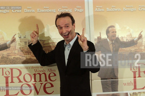 13-04-2012 Rome.Photocall of the film To Rome with love directed by Woody Allen.In the photo Roberto Benigni.. ©Cosima Scavolini/Rosebud2