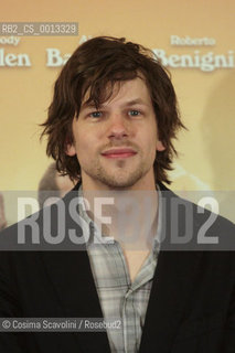 13-04-2012 Rome.Photocall of the film To Rome with love directed by Woody Allen.In the photo actor Jesse Eisenberg.. ©Cosima Scavolini/Rosebud2