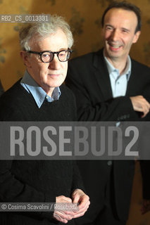 13-04-2012 Rome.Photocall of the film To Rome with love directed by Woody Allen.In the photo Woody Allen Roberto Benigni.. ©Cosima Scavolini/Rosebud2