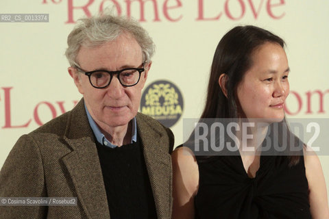 13-04-2012 Rome.Première of the film To Rome with love directed by Woody Allen.In the photo Woody Allen Soon Yi.. ©Cosima Scavolini/Rosebud2