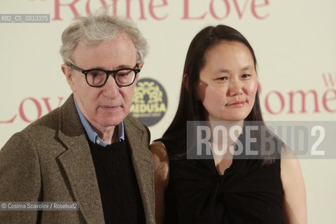 13-04-2012 Rome.Première of the film To Rome with love directed by Woody Allen.In the photo Woody Allen Soon Yi.. ©Cosima Scavolini/Rosebud2