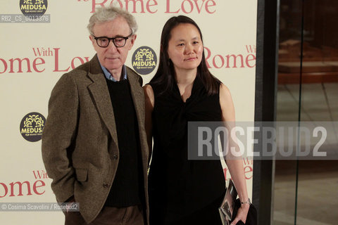 13-04-2012 Rome.Première of the film To Rome with love directed by Woody Allen.In the photo Woody Allen Soon Yi.. ©Cosima Scavolini/Rosebud2