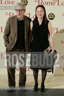 13-04-2012 Rome.Première of the film To Rome with love directed by Woody Allen.In the photo Woody Allen Soon Yi.. ©Cosima Scavolini/Rosebud2