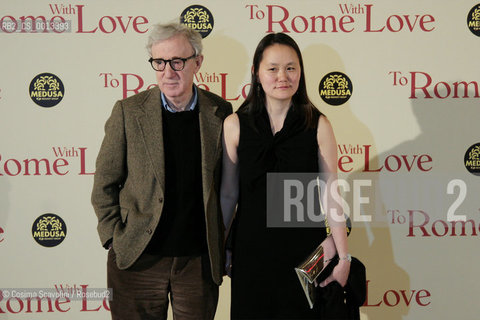 13-04-2012 Rome.Première of the film To Rome with love directed by Woody Allen.In the photo Woody Allen Soon Yi.. ©Cosima Scavolini/Rosebud2