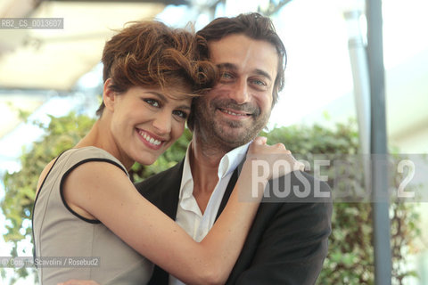 08-05-2012 Rome.Presentation of the film 100 Metri dal paradiso.In the photo actors  Giulia Bevilacqua and Jordi Mollà. ©Cosima Scavolini/Rosebud2