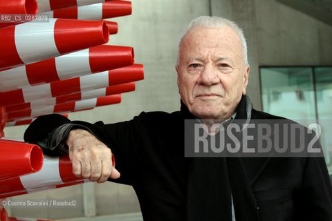 Rome, 12-02-2014.Culture.Art critic Achille Bonito Oliva presents his tv program Fuori quadro, pictured at MAXXI Museum in Rome.In the photo Achille Bonito Oliva ©Cosima Scavolini/Rosebud2
