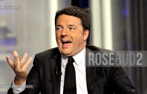 Italian Premier Matteo renzi on a talkshow in 2013.In the photo Matteo Renzi ©Cosima Scavolini/Rosebud2