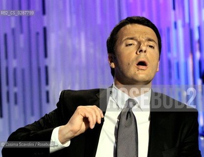 Italian Premier Matteo renzi on a talkshow in 2013.In the photo Matteo Renzi ©Cosima Scavolini/Rosebud2