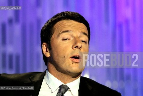 Italian Premier Matteo renzi on a talkshow in 2013.In the photo Matteo Renzi ©Cosima Scavolini/Rosebud2
