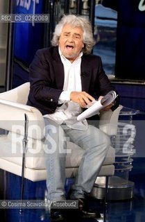 Rome, 19-05-2014.Beppe Grillo during talk show Porta a Porta.In the photo Beppe Grillo ©Cosima Scavolini/Rosebud2