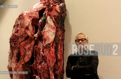 Rome, 16-12-2016.Entertainment.Exhibition of Anish Kapoors works at MACRO Museum of Contemporary Art.In the photo artist Anish Kapoor near his work Unborn ©Cosima Scavolini/Rosebud2