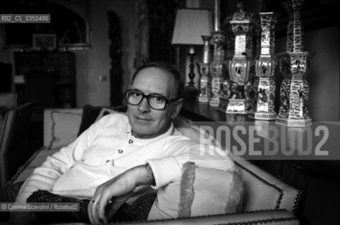 Italian Composer Ennio Morricone pictured in his house in Rome in the nineties ©Cosima Scavolini/Rosebud2