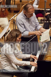 ORCHESTRA MOZART CLAUDIO ABBADO direttore.HÉLÈNE GRIMAUD pianoforte Bologna, Auditorium Manzoni  31 Maggio 2011 durante le prove ©Marco Nirmal Caselli/Rosebud2