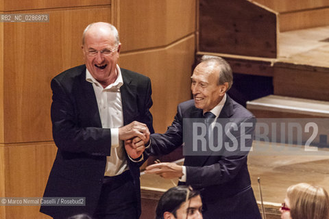 ORCHESTRA MOZART.ARNOLD SCHOENBERG CHOR.CLAUDIO ABBADO, direttore.RACHEL HARNISCH, soprano.SARA MINGARDO, contralto.JAVIER CAMARENA e PAOLO FANALE, tenori.ALEX ESPOSITO, basso 11 giungno 2012 Bologna ©Marco Nirmal Caselli/Rosebud2