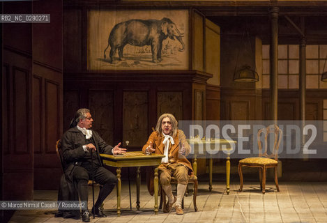 Teatro Comunale di Ferrara PROSA 14/2/2014 SILVIO ORLANDO.IL NIPOTE DI RAMEAU di Denis Diderot.adattamento Edoardo Erba, Silvio Orlando.con Silvio Orlando, Amerigo Fontani, Maria Laura Rondanini.regia Silvio Orlando.scene Giancarlo Basili.costumi Giovanna Buzzi.clavicembalista Luca Testa.Produzione Cardellino srl ©Marco Nirmal Caselli/Rosebud2