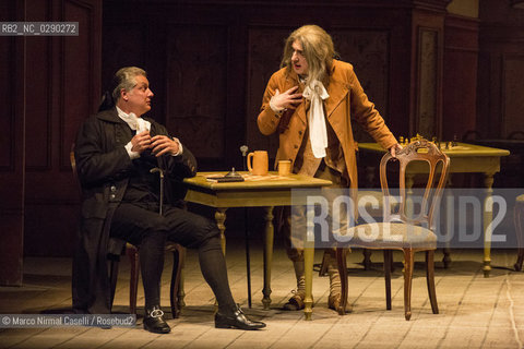 Teatro Comunale di Ferrara PROSA 14/2/2014 SILVIO ORLANDO.IL NIPOTE DI RAMEAU di Denis Diderot.adattamento Edoardo Erba, Silvio Orlando.con Silvio Orlando, Amerigo Fontani, Maria Laura Rondanini.regia Silvio Orlando.scene Giancarlo Basili.costumi Giovanna Buzzi.clavicembalista Luca Testa.Produzione Cardellino srl ©Marco Nirmal Caselli/Rosebud2
