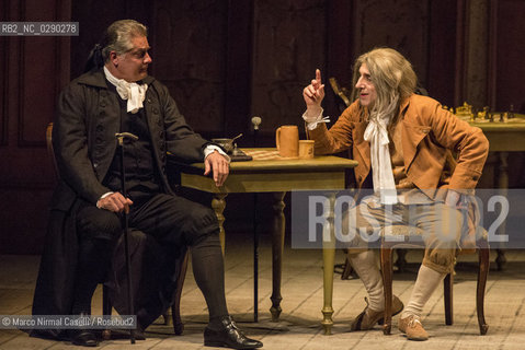 Teatro Comunale di Ferrara PROSA 14/2/2014 SILVIO ORLANDO.IL NIPOTE DI RAMEAU di Denis Diderot.adattamento Edoardo Erba, Silvio Orlando.con Silvio Orlando, Amerigo Fontani, Maria Laura Rondanini.regia Silvio Orlando.scene Giancarlo Basili.costumi Giovanna Buzzi.clavicembalista Luca Testa.Produzione Cardellino srl ©Marco Nirmal Caselli/Rosebud2