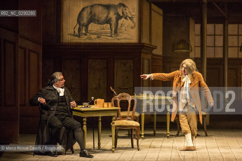 Teatro Comunale di Ferrara PROSA 14/2/2014 SILVIO ORLANDO.IL NIPOTE DI RAMEAU di Denis Diderot.adattamento Edoardo Erba, Silvio Orlando.con Silvio Orlando, Amerigo Fontani, Maria Laura Rondanini.regia Silvio Orlando.scene Giancarlo Basili.costumi Giovanna Buzzi.clavicembalista Luca Testa.Produzione Cardellino srl ©Marco Nirmal Caselli/Rosebud2