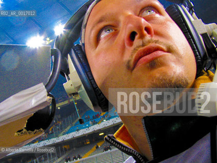 in the reportage you can see what youll never see on television.  A trip inside the secrets of the professional world of soccer where  actors are not only the players. 2000-2008.in the picture: television crew ©Alberto Ramella/Rosebud2