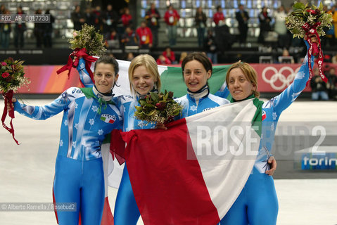 short track final 3000m relay w - italian relay win bronze medal - marta capurso, arianna fontana, katia & mara zinbi, maffei cecilia. ©Alberto Ramella/Rosebud2