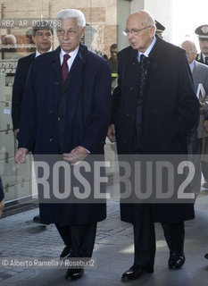 il Presidente della Repubblica Giorgio Napolitano in visita a Torino, al Teatro Regio in occasione dei lavori del convegno sul centenario di Norberto Bobbio..nella foto: giorgio napolitano e massimo l.salvadori ©Alberto Ramella/Rosebud2