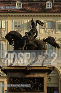 europe, italy, turin, monument of emanuele filiberto di savoia, piazza san carlo, ©Alberto Ramella/Rosebud2