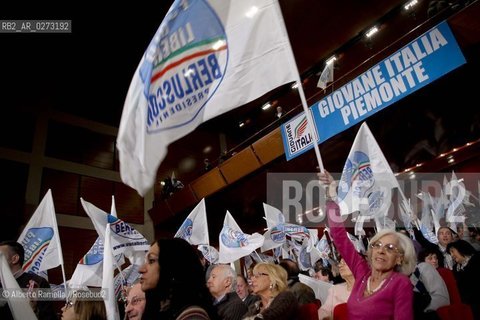torino, 17-02-2012 campagna elettorale del popolo delle libertà. interviene silvio berlusconi ©Alberto Ramella/Rosebud2