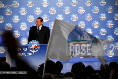 torino, 17-02-2012 campagna elettorale del popolo delle libertà. interviene silvio berlusconi ©Alberto Ramella/Rosebud2