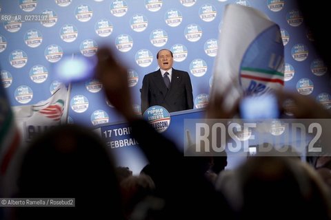 torino, 17-02-2012 campagna elettorale del popolo delle libertà. interviene silvio berlusconi ©Alberto Ramella/Rosebud2
