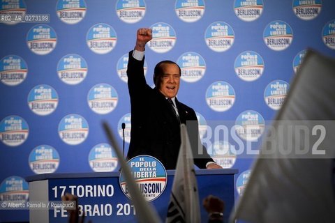 torino, 17-02-2012 campagna elettorale del popolo delle libertà. interviene silvio berlusconi ©Alberto Ramella/Rosebud2