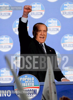 torino, 17-02-2012 campagna elettorale del popolo delle libertà. interviene silvio berlusconi ©Alberto Ramella/Rosebud2