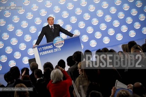 torino, 17-02-2012 campagna elettorale del popolo delle libertà. interviene silvio berlusconi ©Alberto Ramella/Rosebud2