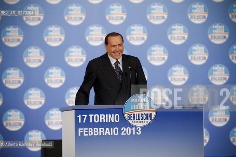 torino, 17-02-2012 campagna elettorale del popolo delle libertà. interviene silvio berlusconi ©Alberto Ramella/Rosebud2