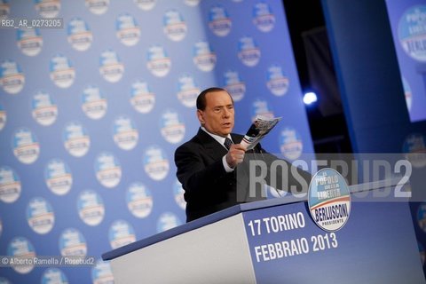 torino, 17-02-2012 campagna elettorale del popolo delle libertà. interviene silvio berlusconi ©Alberto Ramella/Rosebud2