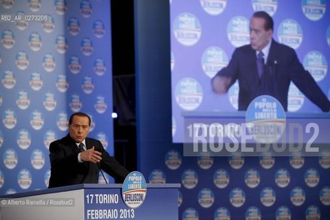 torino, 17-02-2012 campagna elettorale del popolo delle libertà. interviene silvio berlusconi ©Alberto Ramella/Rosebud2