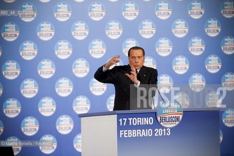 torino, 17-02-2012 campagna elettorale del popolo delle libertà. interviene silvio berlusconi ©Alberto Ramella/Rosebud2