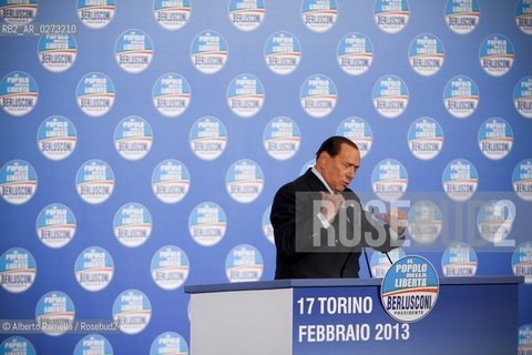 torino, 17-02-2012 campagna elettorale del popolo delle libertà. interviene silvio berlusconi ©Alberto Ramella/Rosebud2
